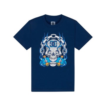 Dc Shoes T-Shirt Burning Skull Bambino Streetwear Dc Shoes T-Shirt Burning Skull Bambino Streetwear
