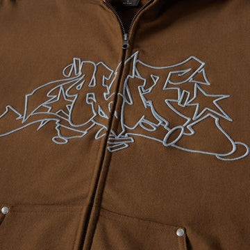 Huf Felpa Full Zip Con Cappuccio Outlines Streetwear Huf Felpa Full Zip Con Cappuccio Outlines Streetwear