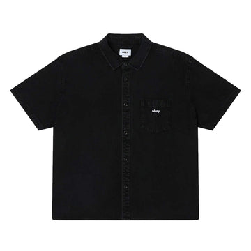 Obey Camicia Ss In Denim Owens Loose Fit Streetwear Obey Camicia Ss In Denim Owens Loose Fit Streetwear