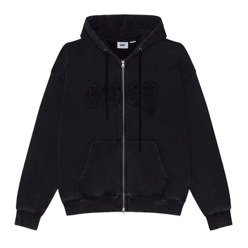 Obey Felpa Con Cappuccio Full Zip Rlx Fit Gothic Streetwear